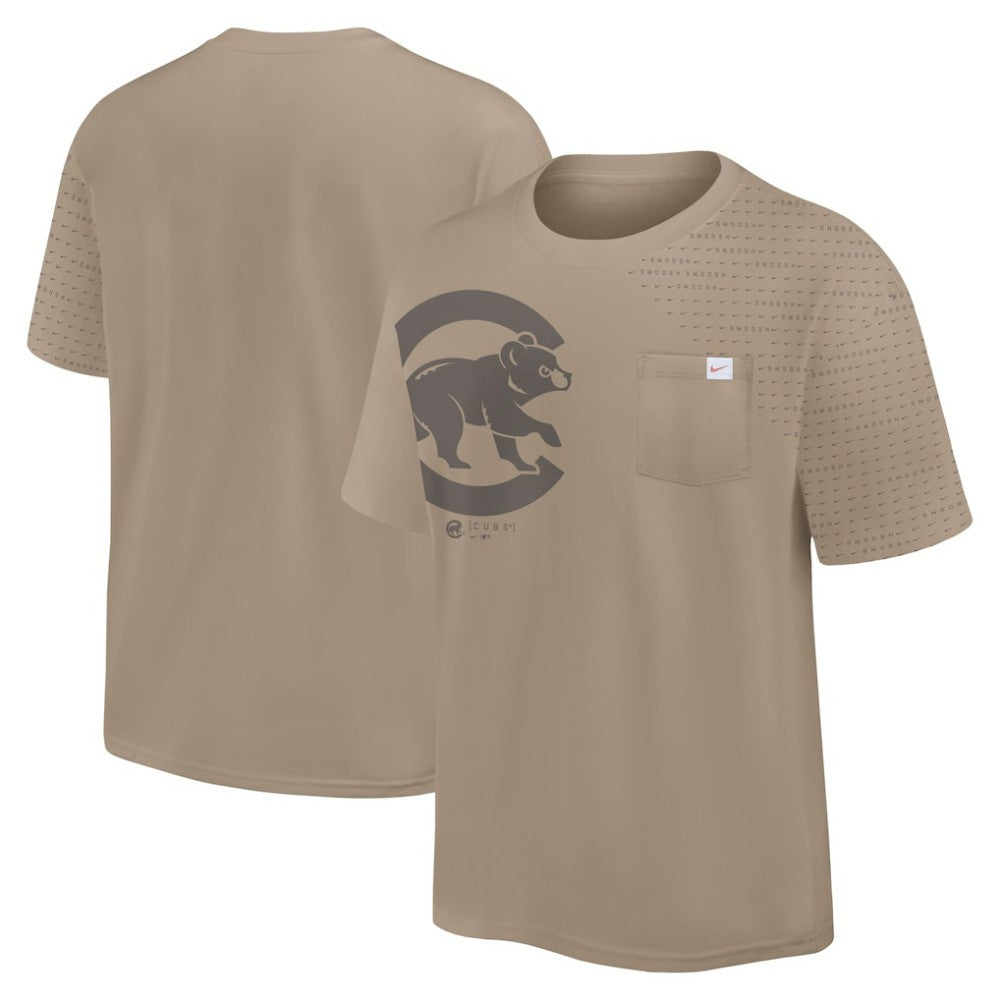 Chicago Cubs Nike Statement Max90 Pocket T-Shirt - Khaki T-shirts