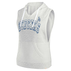 Los Angeles Dodgers Fanatics Women's Lounge Script Sleeveless Pullover Hoodie - Ash Hoodies