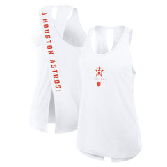 Houston Astros Nike Women's Open-Back Crisscross Dri-FIT Tank Top - White Tanks