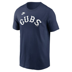 Chicago Cubs Nike Cooperstown Collection Wordmark T-Shirt - Navy T-shirts
