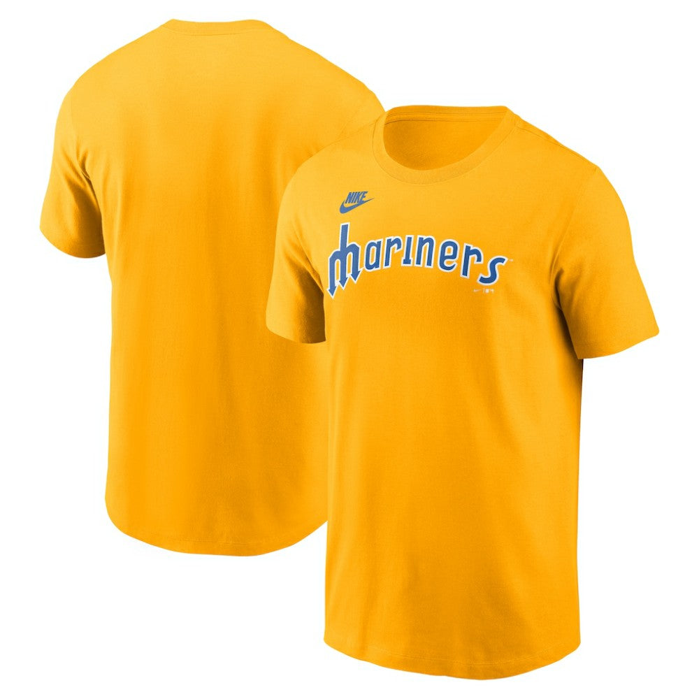 Seattle Mariners Nike Cooperstown Collection Wordmark T-Shirt - Gold T-shirts