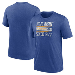 Seattle Mariners Nike Cooperstown Collection Local Stack Tri-Blend T-Shirt - Heather Royal T-shirts