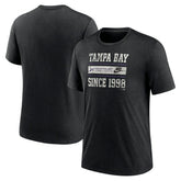 Tampa Bay Rays Nike Cooperstown Collection Local Stack Tri-Blend T-Shirt - Heather Black T-shirts