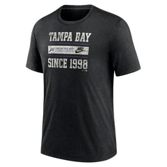 Tampa Bay Rays Nike Cooperstown Collection Local Stack Tri-Blend T-Shirt - Heather Black T-shirts