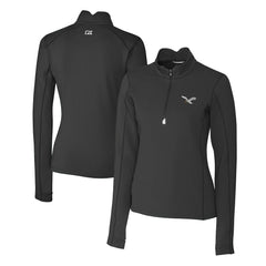 Philadelphia Eagles Cutter & Buck Women's Gridiron Classics Logo DryTec Traverse Stretch Quarter-Zip Pullover Top - Black Pullover