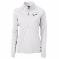 Philadelphia Eagles Cutter & Buck Women's Gridiron Classics Logo Adapt Eco Knit Stretch Recycled Half-Zip Pullover Top - White Pullover