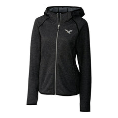Philadelphia Eagles Cutter & Buck Women's Gridiron Classics Logo Mainsail Sweater-Knit Full-Zip Hoodie - Heather Charcoal Hoodies