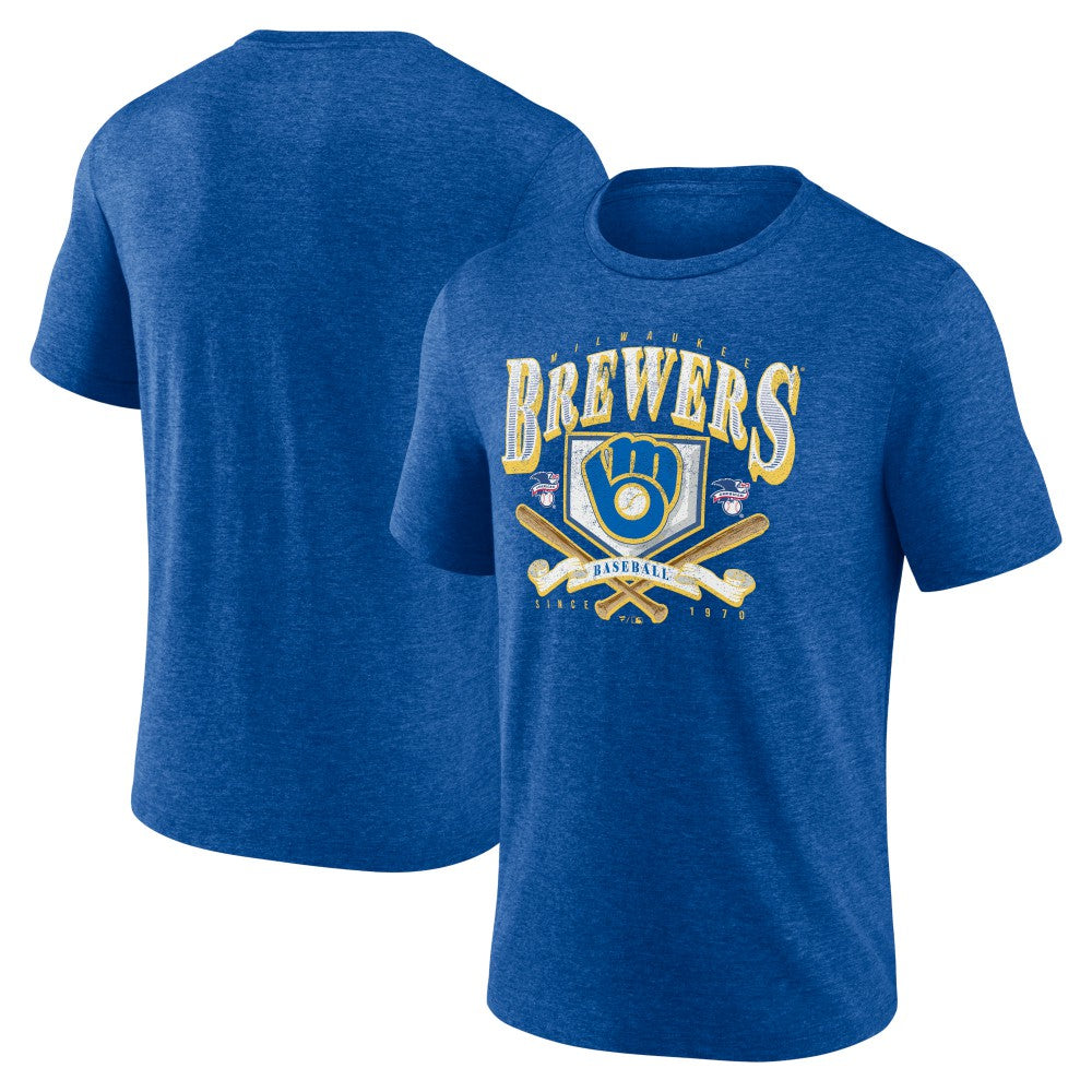 Milwaukee Brewers Fanatics Home Team Tri-Blend T-Shirt - Heather Royal T-shirts