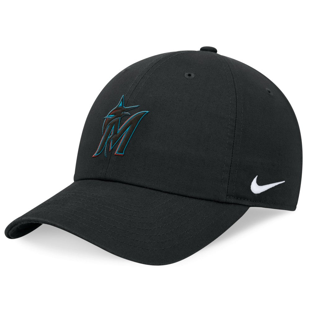 Miami Marlins Nike Club Adjustable Hat - Black Hats