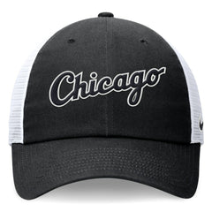 Chicago White Sox Nike Wordmark Adjustable Trucker Hat - Black Hats
