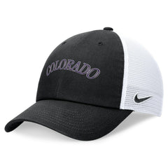 Colorado Rockies Nike Wordmark Adjustable Trucker Hat - Black Hats