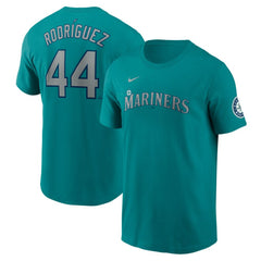 Julio Rodríguez Seattle Mariners Nike Fuse Name & Number Inline T-Shirt - Teal T-shirts