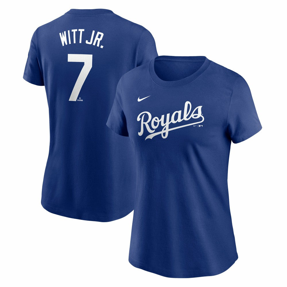Bobby Witt Jr. Kansas City Royals Nike Women's Cooperstown Collection Fuse Name & Number T-Shirt - Royal T-shirts