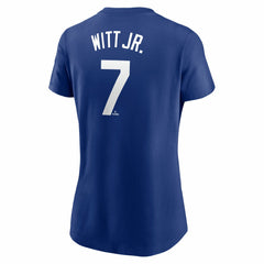 Bobby Witt Jr. Kansas City Royals Nike Women's Cooperstown Collection Fuse Name & Number T-Shirt - Royal T-shirts
