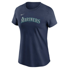 Julio Rodriguez Seattle Mariners Nike Women's Cooperstown Collection Fuse Name & Number T-Shirt - Navy T-shirts