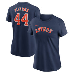 Yordan Alvarez Houston Astros Nike Women's Cooperstown Collection Fuse Name & Number T-Shirt - Navy T-shirts