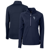 Kansas City Royals Cutter & Buck Women's City Connect Adapt Eco Knit Stretch Recycled Half-Zip Pullover Top - Navy Pullover