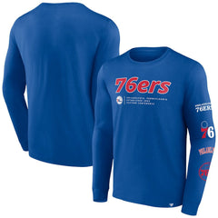 Philadelphia 76ers Baseline Long Sleeve T-Shirt Royal - Fanatics outlet