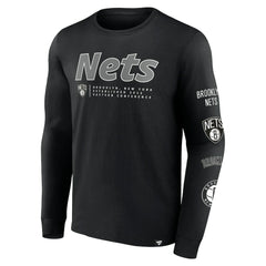 Brooklyn Nets Baseline Long Sleeve T-Shirt Black - Fanatics