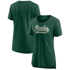 Milwaukee Bucks Women's League Leader Tri-Blend T-Shirt Hunter Green - Fanatics
