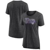 Sacramento Kings Women's League Leader Tri-Blend T-Shirt Heather Charcoal - Fanatics