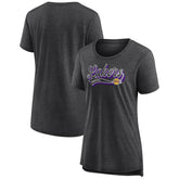 Los Angeles Lakers Women's League Leader Tri-Blend T-Shirt Heather Charcoal - Fanatics
