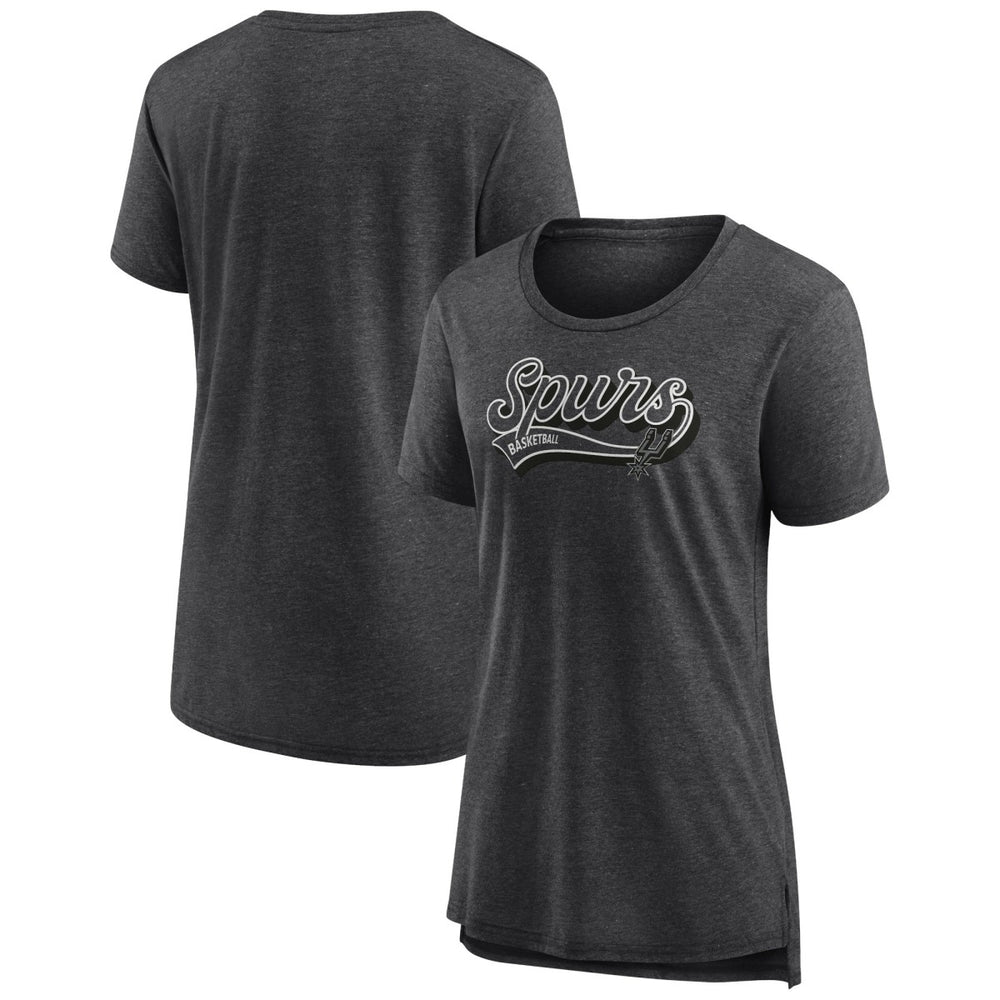San Antonio Spurs Women's League Leader Tri-Blend T-Shirt Heather Charcoal - Fanatics