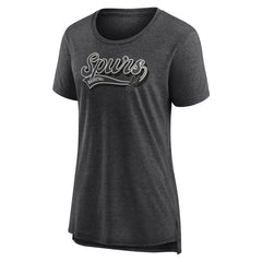 San Antonio Spurs Women's League Leader Tri-Blend T-Shirt Heather Charcoal - Fanatics