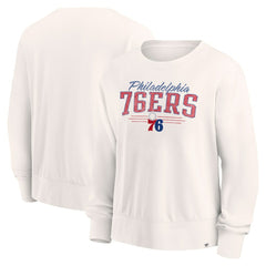 Philadelphia 76ers Women's Close the Game Pullover Sweatshirt Cream - Fanatics