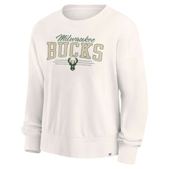 Milwaukee Bucks Women's Close the Game Pullover Sweatshirt Cream - Fanatics