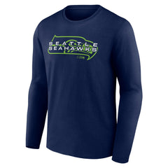 Seattle Seahawks Advance to Victory Long Sleeve T-Shirt - College Navy T-shirts