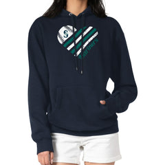 Seattle Mariners G-III 4Her by Carl Banks Women's Heart Fleece Pullover Hoodie - Navy Hoodies