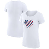 Chicago Cubs G-III 4Her by Carl Banks Women's Super-Slim Fit Lightweight Heart Graphic T-Shirt - White T-shirts