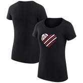 Cincinnati Reds G-III 4Her by Carl Banks Women's Super-Slim Fit Lightweight Heart Graphic T-Shirt - Black T-shirts
