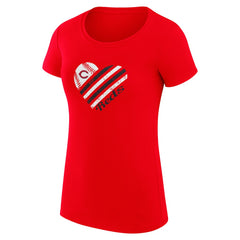 Cincinnati Reds G-III 4Her by Carl Banks Women's Super-Slim Fit Lightweight Heart Graphic T-Shirt - Red T-shirts