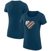 Detroit Tigers G-III 4Her by Carl Banks Women's Super-Slim Fit Lightweight Heart Graphic T-Shirt - Navy T-shirts