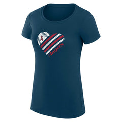 Los Angeles Angels G-III 4Her by Carl Banks Women's Super-Slim Fit Lightweight Heart Graphic T-Shirt - Navy T-shirts