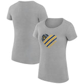 Milwaukee Brewers G-III 4Her by Carl Banks Women's Super-Slim Fit Lightweight Heart Graphic T-Shirt - Heather Gray T-shirts