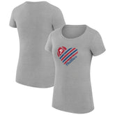 Philadelphia Phillies G-III 4Her by Carl Banks Women's Super-Slim Fit Lightweight Heart Graphic T-Shirt - Heather Gray T-shirts