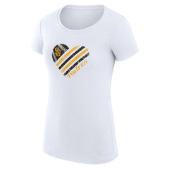 San Diego Padres G-III 4Her by Carl Banks Women's Super-Slim Fit Lightweight Heart Graphic T-Shirt - White T-shirts