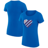 Texas Rangers G-III 4Her by Carl Banks Women's Super-Slim Fit Lightweight Heart Graphic T-Shirt - Royal T-shirts