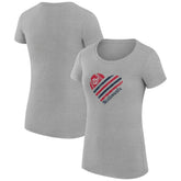Washington Nationals G-III 4Her by Carl Banks Women's Super-Slim Fit Lightweight Heart Graphic T-Shirt - Heather Gray T-shirts