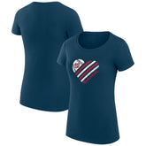 Washington Nationals G-III 4Her by Carl Banks Women's Super-Slim Fit Lightweight Heart Graphic T-Shirt - Navy T-shirts