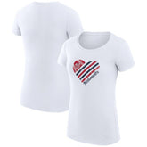 Washington Nationals G-III 4Her by Carl Banks Women's Super-Slim Fit Lightweight Heart Graphic T-Shirt - White T-shirts