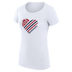 Washington Nationals G-III 4Her by Carl Banks Women's Super-Slim Fit Lightweight Heart Graphic T-Shirt - White T-shirts