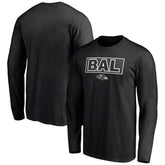 Baltimore Ravens Squad Throwbacks Long Sleeve T-Shirt - Black T-shirts
