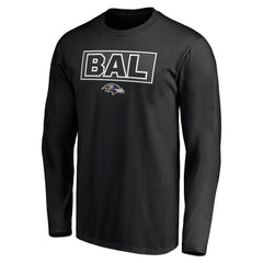 Baltimore Ravens Squad Throwbacks Long Sleeve T-Shirt - Black T-shirts