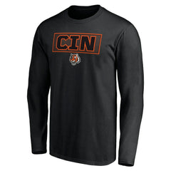 Cincinnati Bengals Squad Throwbacks Long Sleeve T-Shirt - Black T-shirts