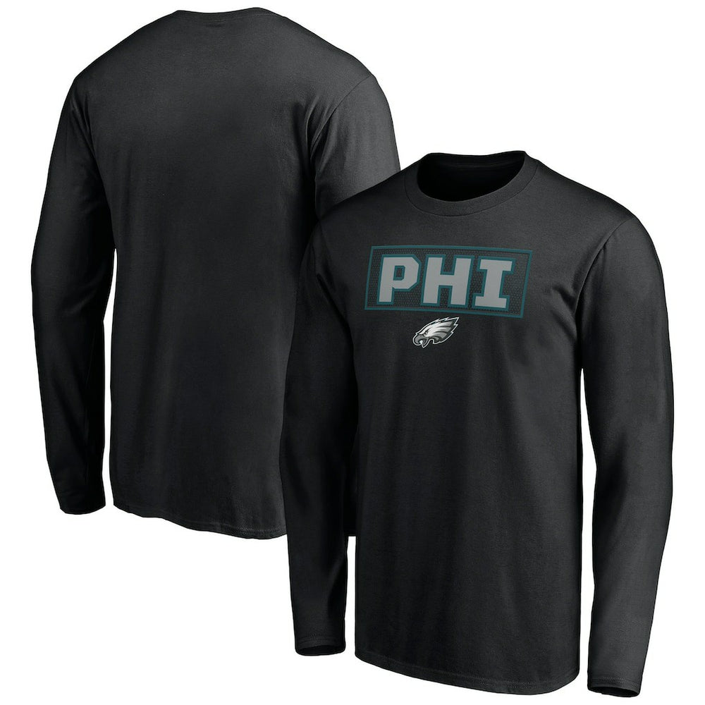 Philadelphia Eagles Squad Throwbacks Long Sleeve T-Shirt - Black T-shirts