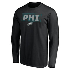 Philadelphia Eagles Squad Throwbacks Long Sleeve T-Shirt - Black T-shirts